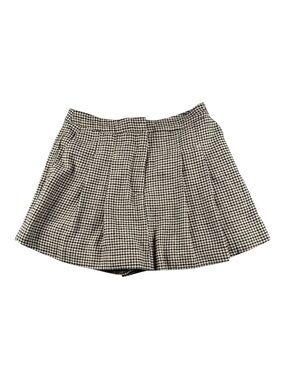 H&M Brown and Black Houndstooth Pleated corporategirlie, preppy, Mini Skort Sz 6